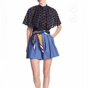 NWOT COREY LYNN CALTER chrisley pom pom top in black Small